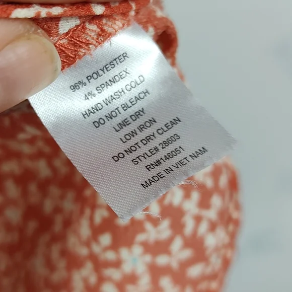 Monteau Orange Floral Print Blouse - Picture 6 of 10